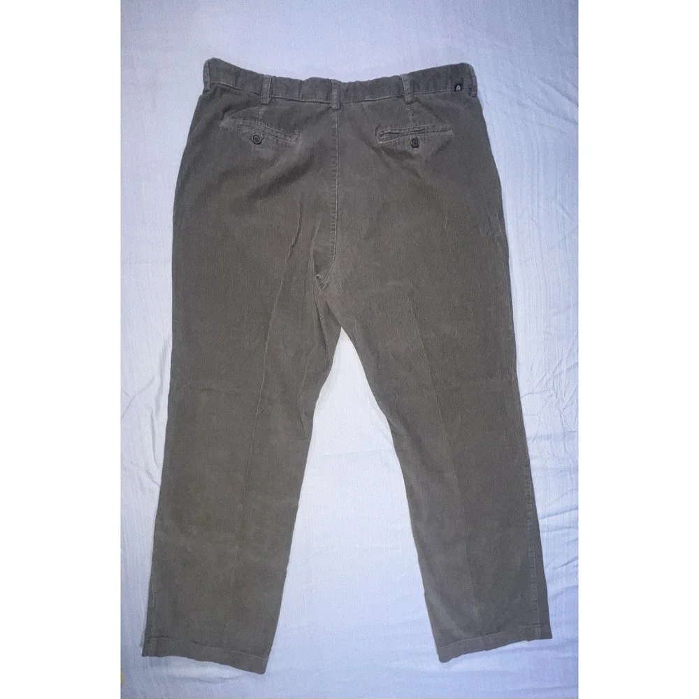 Chaps Corduroy Pants men's Flat Front 38w 32L Dark Brown Utility Pockets Nice Cp